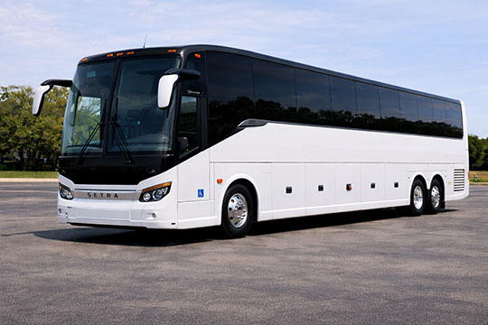 56-passenger charter bus available for charter in Michigan City, IN